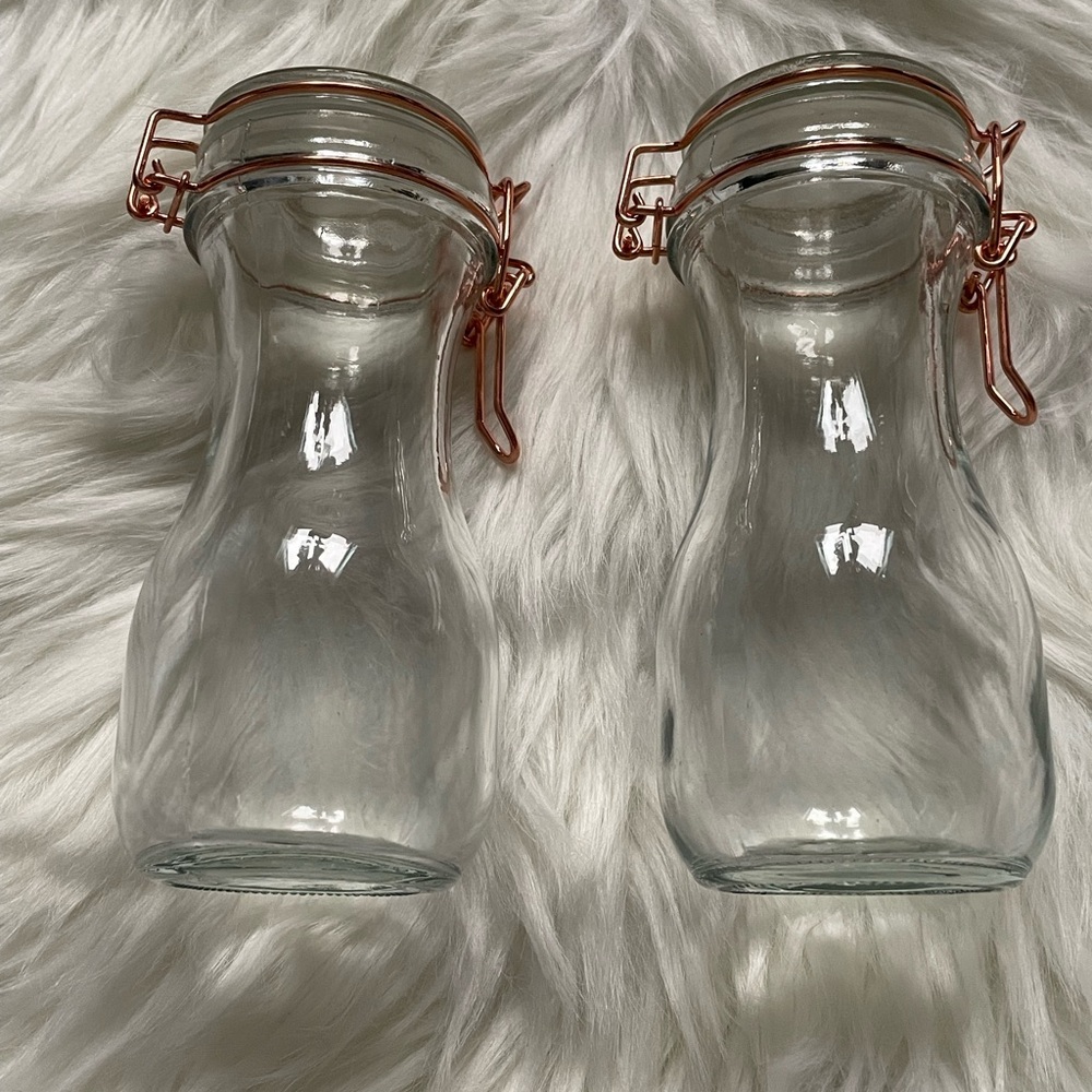 Clear Glass Jar with Metallic Lid